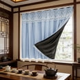 thumbnail image 6 of Double Layer Blackout Curtains Thermal Insulated Room Darkening Drapes No Drill Window Covering Bedroom Living Room Bay Window Sliding Door Privacy Home Decor Vintage Lace Overlay Curtain Panel, 6 of 7