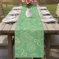 thumbnail image 4 of Ocean Conch Shell Table Runner 70 Inches, Coastal Seahorse Coral Bows Vintage Green Bed Runner Dresser Scarves Tabletop for Indoor Outdoor Parties/Ceremony/Banquet, 13" x 70", 4 of 9