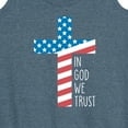 thumbnail image 3 of Instant Message - In God We Trust American Flag Cross - 4th of July - Women's Racerback Tank Top, 3 of 6