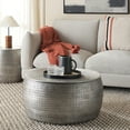 thumbnail image 2 of Safavieh Apoline Modern Storage Round Aluminum Coffee Table, Antique Silver, 2 of 11