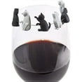 thumbnail image 1 of Marqueurs de Boisson en Verre, Ensemble de 6 Identifiants de Verre à Chat Mignons, 1 of 4