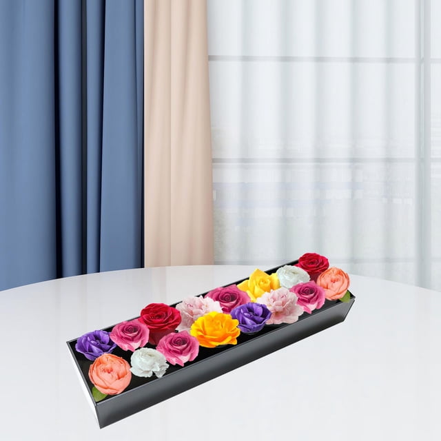 Florero rectangular Centro de mesa decorativo de acrílico, Contenedor de flores Floreros florales bajos Maceta para sala de estar Adorno para el hogar , l L perfecl florero de acrílico