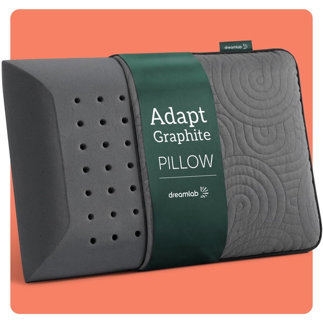 Dreamlab Almohada Graphite Pillow | Almohada de Memory Foam con Carbón | Hipoalergénica, Antibacterial, Soporte, Certificaciones | Firmeza: Firme Medio | Tamaño King Size (80 cm x 40 cm x 11.5 cm)