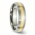 thumbnail image 4 of Titanium 14k Yellow Inlay 6mm Brushed Band Size 12, 4 of 6