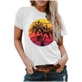 thumbnail image 1 of RKSTN T-Shirts Graphiques pour Femmes Col Rond Manches Courtes Blouse de Plage Hauts Aguichant Impression Régulière Chemises, 1 of 5