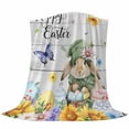 thumbnail image 6 of Spring Easter Blanket Soft Cozy Warm Throw Blanket for Couch, Plush Fuzzy Flannel Fleece Blankets for Sofa, Watercolor Floral Rabbits Eggs Butterflies Wood Bed Blankets Gifts for Men, 32"x48", 6 of 9