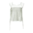thumbnail image 4 of haizhen Cropped Tank Tops for Women Loose Fit Side Tie Ruffle Lace Trim Flowy Sleeveless Tops Cami Shirts Casual Summer Going Out Crop Fashion Clothing Beige, M, 4 of 5