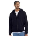 thumbnail image 2 of Champion Men's Powerblend Full-Zip Hooded Sweatshirt, 50/25/25 Cotton//Recycled Polyester Winter Fleece Jackets (Black, M), 2 of 9