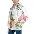 thumbnail image 2 of Pofeuu Cactus Gnome Print Kids Pullover Hoodies Warm Thick Hooded Sweatshirt with Packet for Boys Girls-Small, 2 of 6
