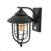 Motion Sensor Outdoor Wall Lights Waterproof Exterior Porch Sconce Wall Lanterns with Seeded Glass Outside Lamp for House, Garage
