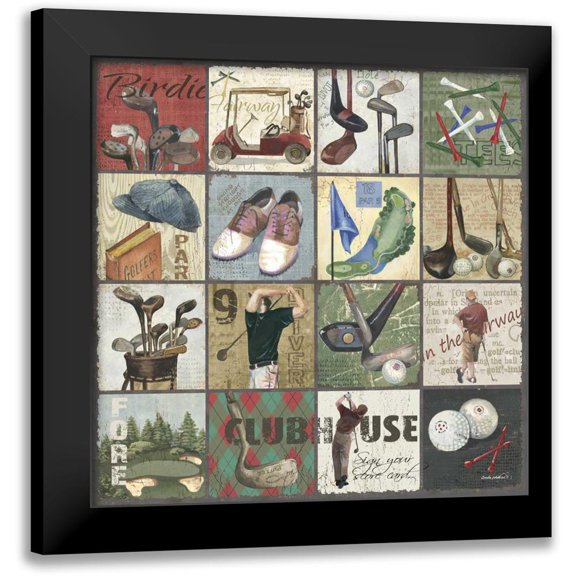 Phillips, Anita 12x12 Black Modern Framed Museum Art Print Titled - Golf Sampler II