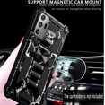 thumbnail image 4 of Camouflage Case for Samsung Galaxy Note 20 Ultra with Magnetic Kickstand, Built-in Rotate Ring Stand Magnetic Car Mount Cover Case Phone Cover Case for Galaxy Note 20 Ultra MC Marble Black, 4 of 12