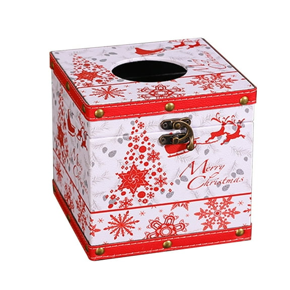 Christmas Santa Paper Box Plush Tissue Box Cover Holiday Party Decoration