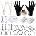 thumbnail image 2 of Kit de 42 piezas para piercings de tatuajes, anillos para cejas, ombligo, labios, nariz y lengua, 2 of 5