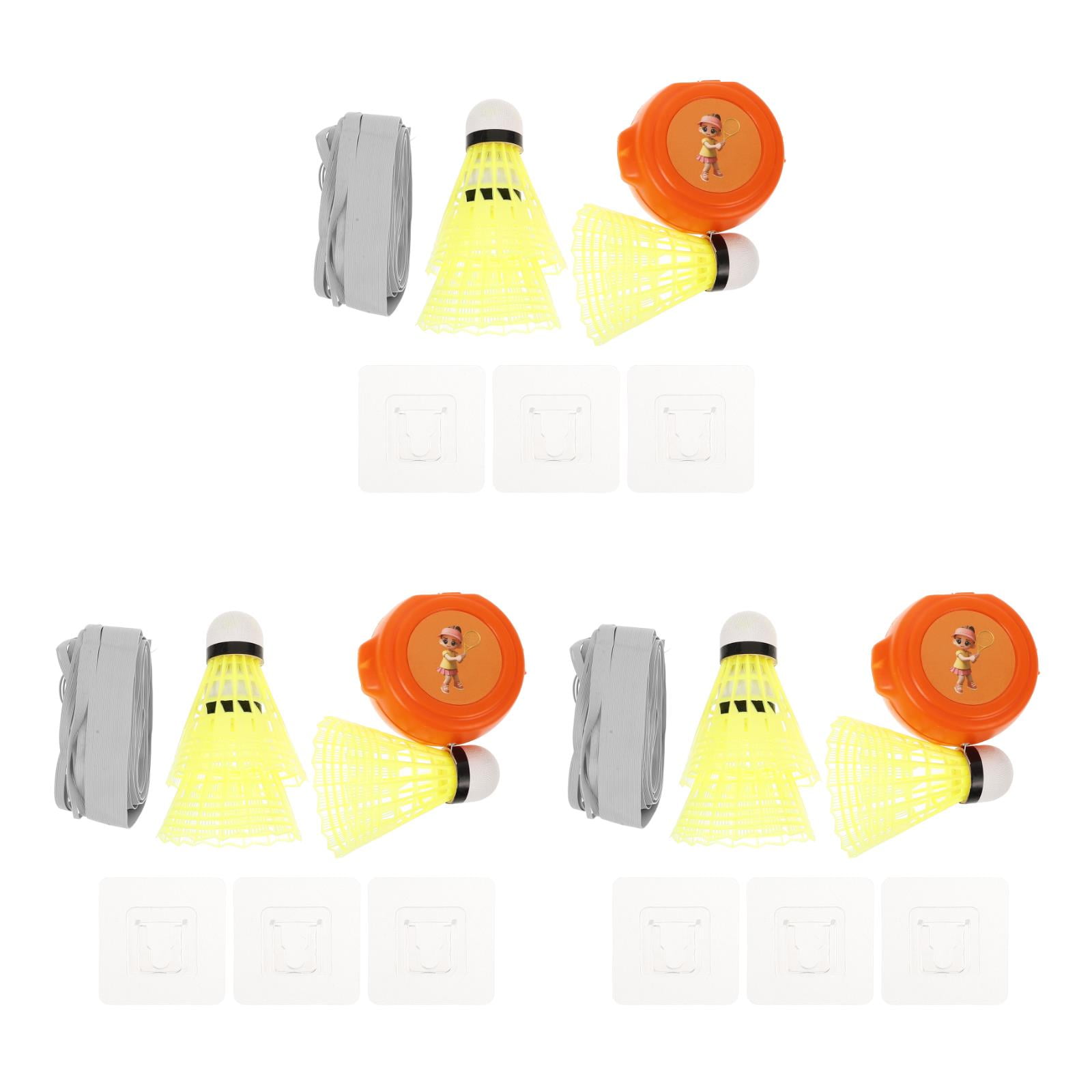 FRCOLOR 3 Sets Badminton Trainer Kit with Rebound and Swing Trainer for Practice and Skill Improvement
