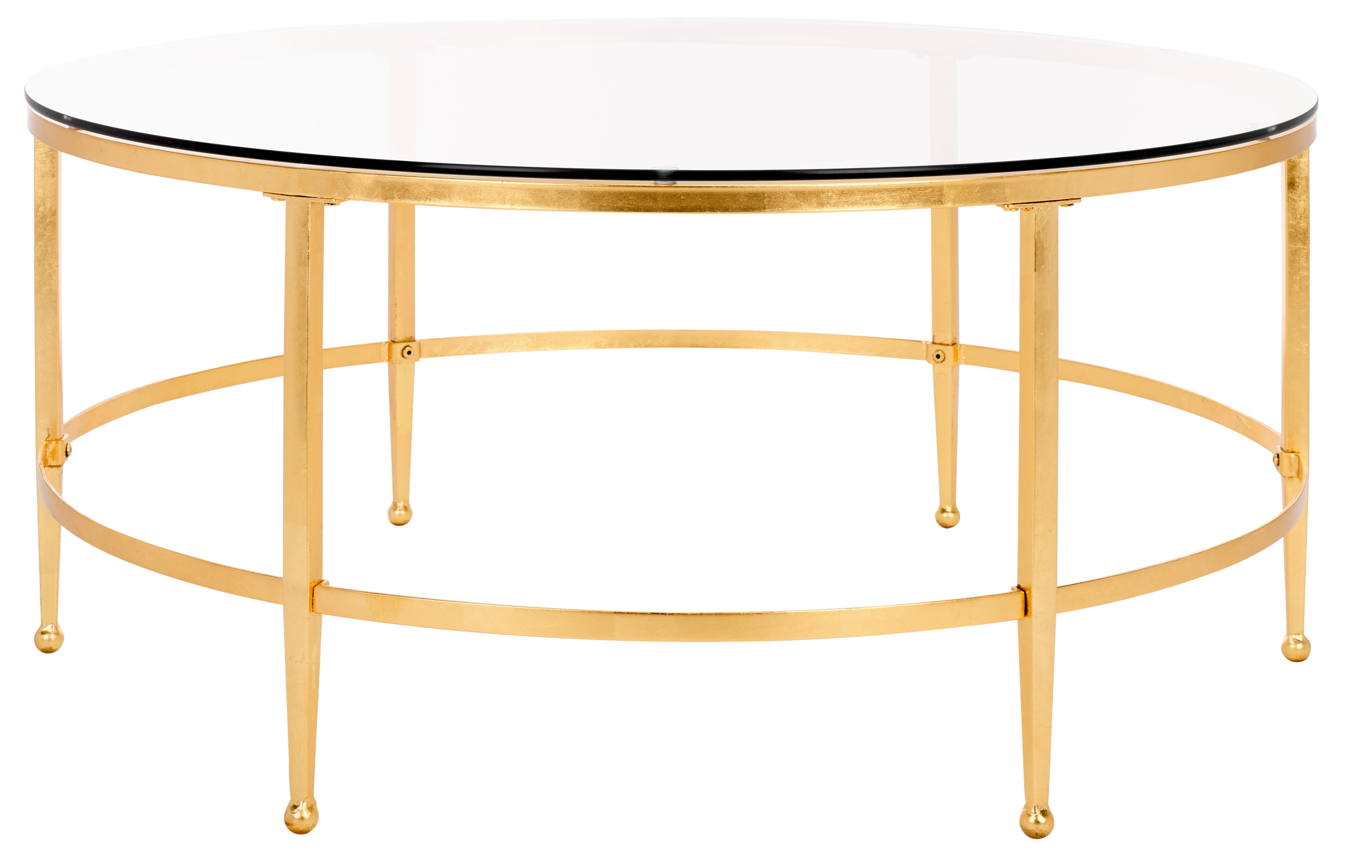 Safavieh Couture Edmund Glam Metal, Tempered Glass with Coffee Table Gold/Glass