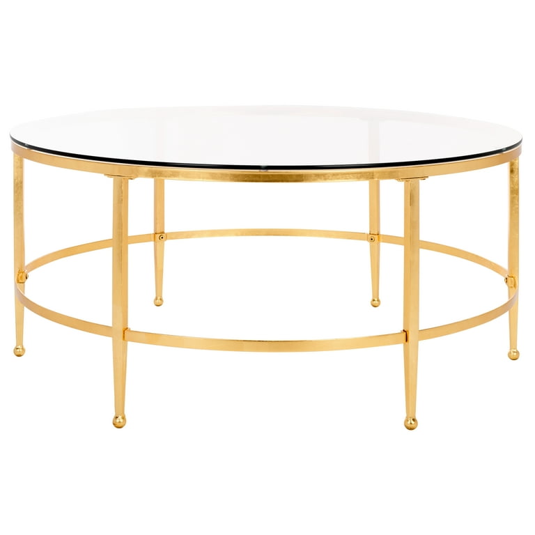 SAFAVIEH Couture Edmund Glam Round Metal Coffee Table, Antique