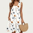 thumbnail image 5 of ZQUUVOU Women's Casual Floral Print Dress Sleeveless Round Neck Knee Length Skirt Multicolor, 5 of 6