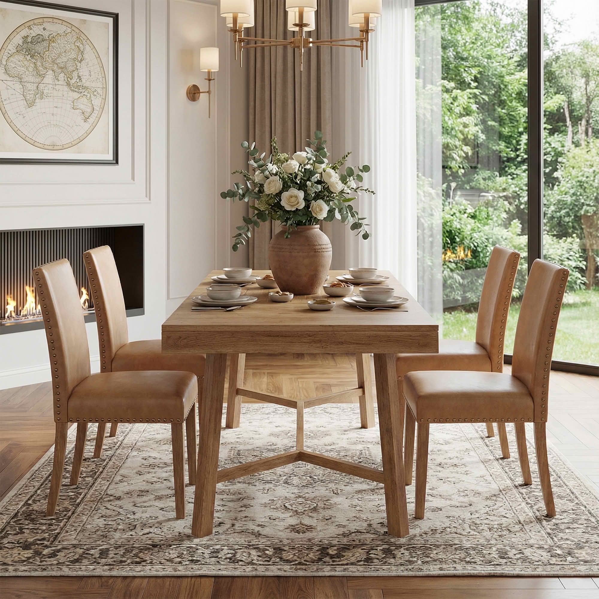 MAYEERTY 70.9" Rustic Farmhouse Dining Table, 6-8 Seater Kitchen Table, 300 lbs Capacity MDF Table, Multifunctional for Home Office & Conference Use