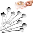 thumbnail image 1 of Juego de cucharas de flores, cuchara de café de acero inoxidable de 8 formas, vajilla creativa, cucharas de postre elegantes, cuchara mixta, cuchara de azúcar, cuchara de helado, 12,5 cm, 1 of 5
