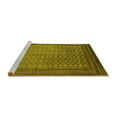 thumbnail image 2 of Ahgly Company Machine Washable Indoor Round Oriental Yellow Industrial Area Rugs, 5' Round, 2 of 4