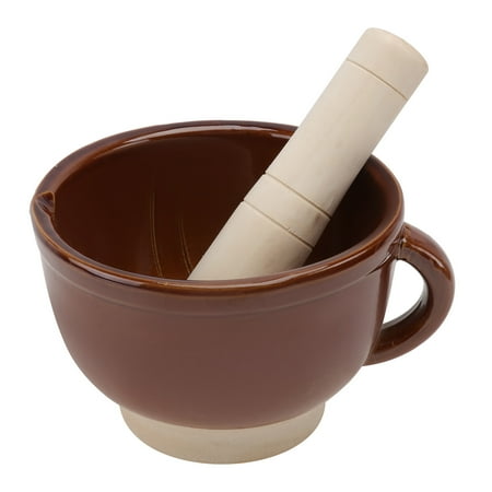 

1Set Wooden Pestle Muddler Ceramic Garlic Grinder Kitchen Garlic Grinding Bowl