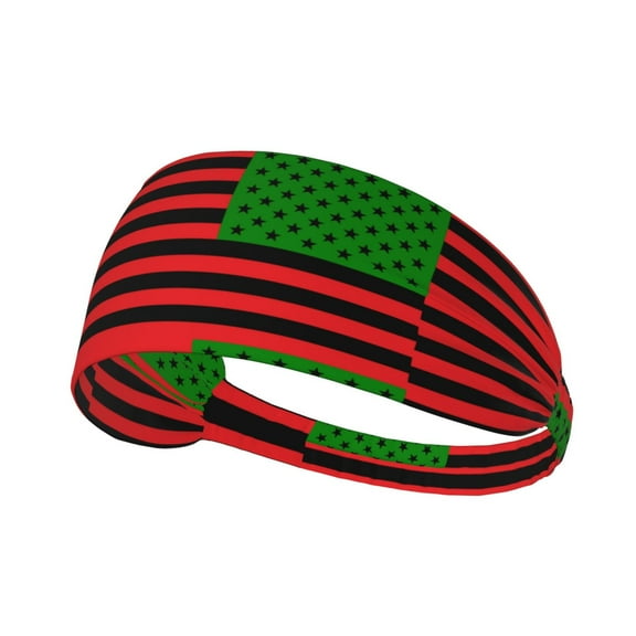 America Flag - Red Black And Green Sweatbands Non Slip Headbands For Fashion Workout Yoga Sports Elastic Bands Exercise