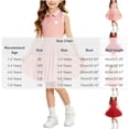 thumbnail image 3 of FAVIPT Girls Tank Dress Heart Sleeveless Lapel Collar Button Up Pleated Dresses Casual Cute Contrast Trim Preppy Sports Dress Pink,4-5 Years, 3 of 8