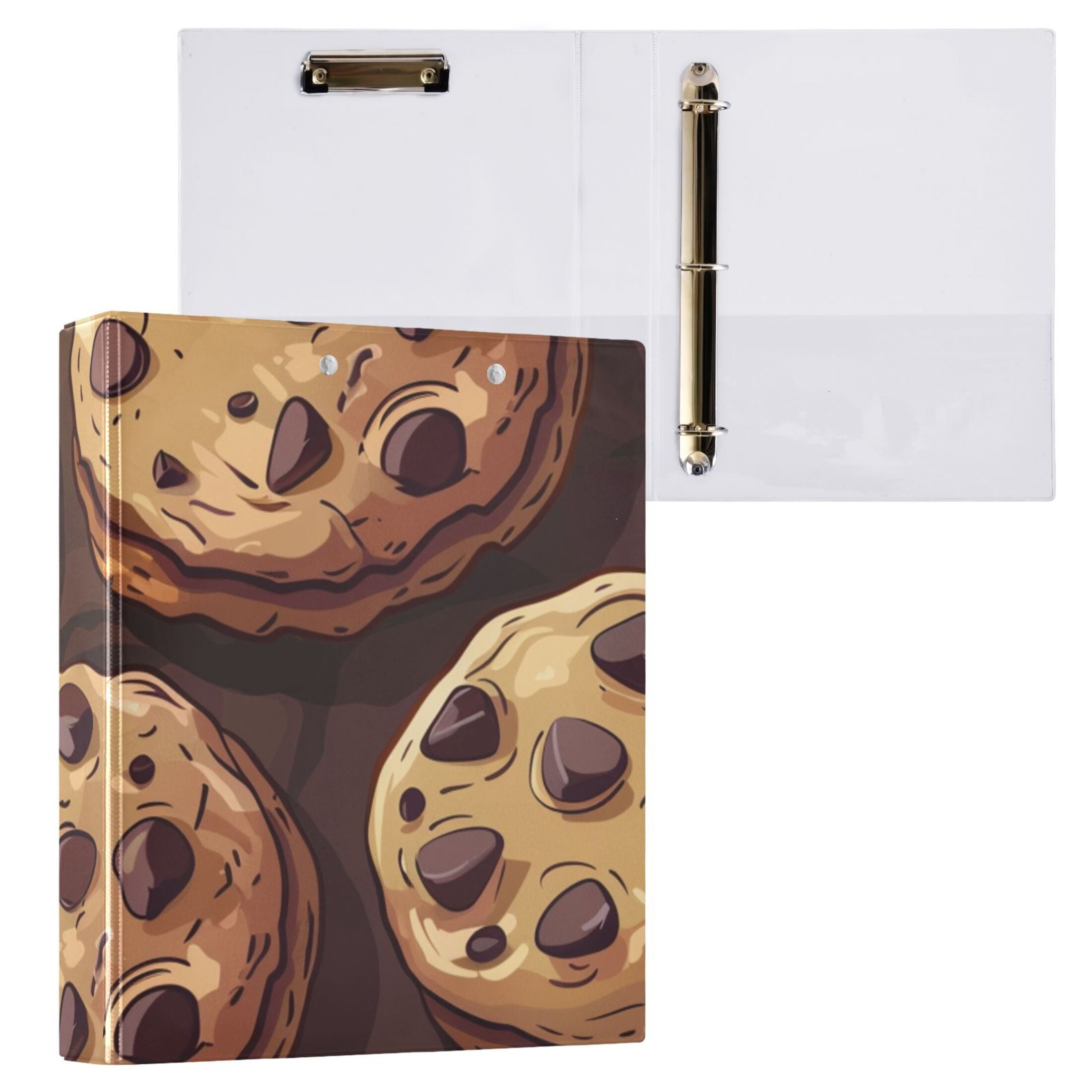 Delicious Cookies 3 Ring Binders 1.5 inch Hardcover File Folders with Interior Pockets A4 Size Organizer for School Office Hospital