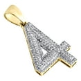 thumbnail image 3 of 10K Yellow Gold Round Diamond Number 4 Bubble Pendant Pave Dome Charm 0.50 CT., 3 of 6