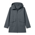 thumbnail image 5 of Zynoxe Women's Waterproof Windbreaker Jackets Relaxed Mid-Length Long Sleeve Casual Jackets Fashion Zip Up Hooded Jacket for Women Lightweight Solid Color Outdoor Hiking Trench Coat with Pockets S, 5 of 9