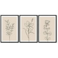 thumbnail image 4 of 16x24in Black Framed Flower Wall Art Vintage Floral Minimalist Wall Hanging Decor for Office Dining Room Hallway Bohemain Botanical Prints Artwork, 4 of 8