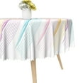 thumbnail image 4 of MIZHONA Colorful Round Tablecloth,Stripes Table Cloth for Kitchen Party Outdoor Decor，60", 4 of 5