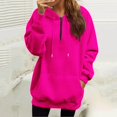 thumbnail image 6 of Yokua Women's Oversized Hooded Quarter Zip Long Sleeve Sweatshirt Fashion Solid Color Pullover, 6 of 9