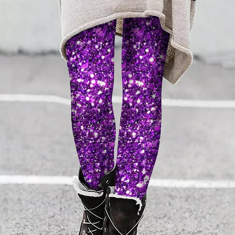 Purple sequin leggings deals