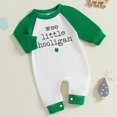thumbnail image 5 of Staki St Patricks Day Pajamas St Patricks Day Baby Boy Girl Outfit Jumpsuit Shamrock Print Long Sleeve Onesie Newborn Infant Spring Clothes 0-12M(Green,0-3 Months), 5 of 7
