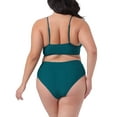 thumbnail image 4 of DARING DIVA Plus Size V Neck Tummy Control Two Piece Swimsuit 1X Blue Green, 4 of 5