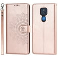 thumbnail image 2 of Dteck Wallet Case for Motorola Moto G Play 2021, Magnetic Flip Kickstand Credit Card ID Cash Slots Embossed PU Leather Protective Phone Cover with Wrist Strap For Motorola Moto G Play 2021,Rosegold, 2 of 11