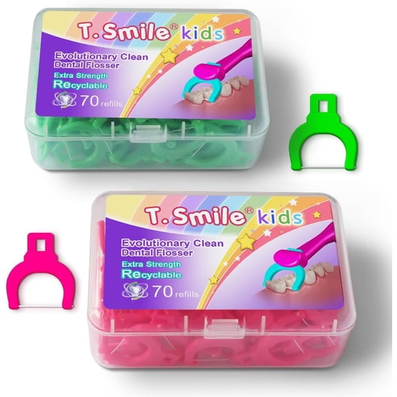 Kids Evolutionary Clean Dental er Refill Heads, Child-Sized, Fluoride Free, for Ages 3+, (140 Refills, Handle Not Included)