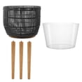 thumbnail image 6 of Casafield Floor Planter with Wood Legs in Black, Planter Basket with Stand, Large Plant Pot Cover with Liner, 6 of 7