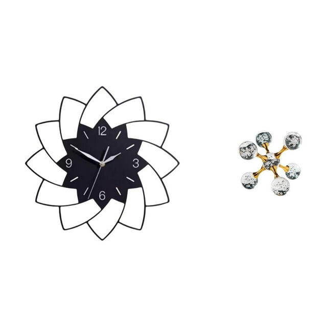 Reloj de pared grande,Reloj de pared acrílico silencioso,sin tictac,Reloj de pared grande para oficina,silencioso,fácil de leer y sencillo.,Figura de escritorio,Figura esférica para