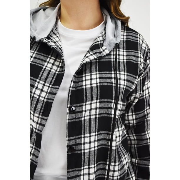 Sobre camisa con capucha Roman Fashion/Tallas EXtras, 8066 (Negro