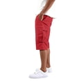 thumbnail image 5 of 3/4 Cargo Capri Shorts for Men Lightweight Elastic Drawstring Waist Bottoms Multi Pocket Below Knee Outdoor Trousers, #01 Wine, L, 5 of 8