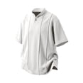 thumbnail image 4 of hoksml Men's Short Sleeve Collared T-Shirt, Vertical Seam Relaxed Fit Soft Top with Stand Mandarin Collar for Business Golf Daily Outdoor Casual Wear, 4 of 6