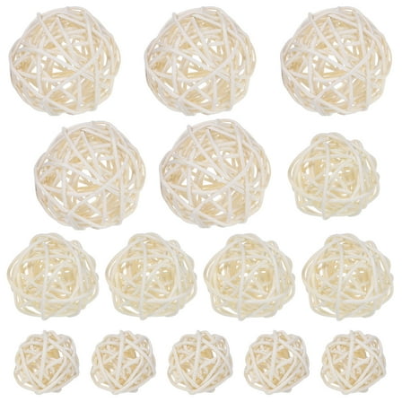 ETEREAUTY Bowl Fillers Balls Rattan Balls White 15Pcs