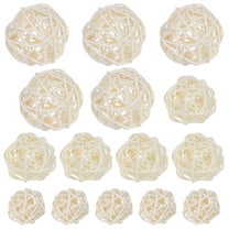 ETEREAUTY Bowl Fillers Balls Rattan Balls White 15Pcs