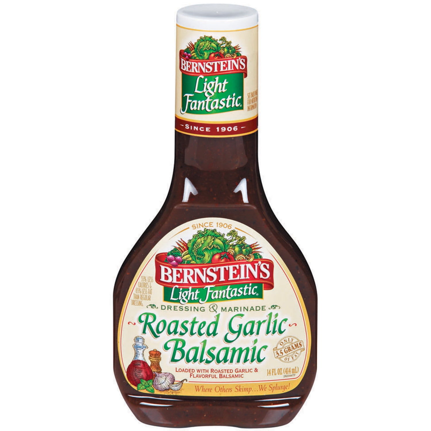Bernsteins Light Fantastic Roasted Garlic Balsamic Dressing 14 Oz