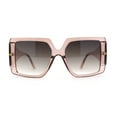 thumbnail image 1 of Womens Chic Squared Butterfly Thick Temple Oversize Sunglasses Translucent Beige Smoke, 1 of 4