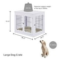 Unipaws Pet Crate Dog Bed End Table with Cushion, Wooden Wire Dog