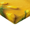 thumbnail image 2 of Ambesonne Yellow Fitted Sheet 2 Pcs Set, Tulip Flowers Garden, King, Yellow Green, 2 of 3